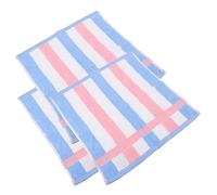 FOYTOKI 3pcs Cotton Face Towels Quick Drying Soft Washcloths for Bathing Bathroom Use Super Absorbent Striped Hand Towels Pink