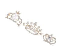 FOYTOKI 3pcs Crown Designed Breastpin Decorative Brooch with Rhinestone and Imitation Pearl Embellishment Effect Zinc Alloy Material for Women Daily Wear and Multi-person Gatherings