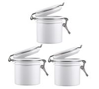 FOYTOKI 3PCS Eyelash Grafting Glue Storage Jars Small Eyelash Extension Box for Lash Adhesive Safe Beauty Tool Organizer White