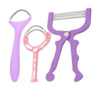 FOYTOKI 3pcs Facial Hair Remover Threading Face Epilator 5.89x3.54x0.20in Portable Non-Slip Plastic Metal Tool for Women Upper Lip Hair Removal Daily Facial Beauty Random Color