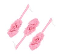 FOYTOKI 3Pcs Long Handle Bathing Brush Comfortable Shower Tool for Exfoliating and Cleaning Body for Back Legs and Arms Fashionable Soft Design