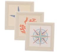 FOYTOKI 3pcs Miniature Picture Frames 1:12 Dollhouse Miniature Art Mini Framed Wall Decor for Tiny House Mediterranean Style