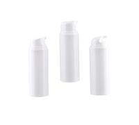 FOYTOKI 3pcs Push Type Plastic Lotion Bottles for Cosmetics Lightweight Sub Storage Containers with White Caps Smooth Surface Travel Friendly Toiletries Holders