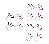 FOYTOKI 3pcs Question Mark Hair Band Exclamation Mark Headband Funny Punctuation Headwear for Halloween Party Elastic Decorative Headpieces for Women Teen Girls