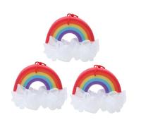 FOYTOKI 3pcs Rainbow Bath Flowers Showering Balls Body Scrubber Creative Bath Sponges Suitable for Adults and Women