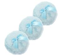 FOYTOKI 3Pcs Refreshing Powder Puff Soft Fluffy Velour Body Puff with Delicate Bowknot Portable Cotton for Loose Powder Application and Travel Use