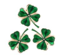 FOYTOKI 3pcs Shamrock Brooch Pin Emerald Leaf Jewelry for Women Lightweight Lapel Pins for St Patrick's Day Versatile Fashion Accessory for Casual Formal Occasions