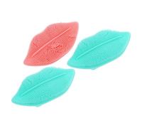 FOYTOKI 3pcs Silicone Lip Shape Exfoliating Brush for Gentle Facial Cleansing and Lip Scrubbing for Makeup Removal Portable Design for Travel Use Random Color