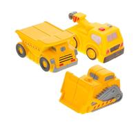 FOYTOKI 3Pcs Take Apart Construction Vehicles Includes Dump Truck Crane and Educational Car for Enhance Fine Motor Skills and Imagination