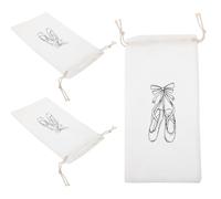 FOYTOKI 3Pcs Women’S Ballet Shoe Bags Cotton Drawstring Pouches Dance Shoe Storage Organizer Wear-Resistant Carrying Bags for Ballet and Dance
