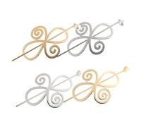 FOYTOKI 4 Sets Vintage Korean Style Hair Bun Holder Smooth Electroplated Alloy Hair Sticks Decorative for Weddings Parties Daily Wear
