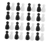 FOYTOKI 40pcs Plastic Chess Pieces Board Game Pawns Human Shape Educational Toy for Family and Boys and Girls Black and White 20pcs Each Suitable for Indoor Game Accessories