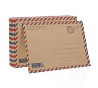 FOYTOKI 48pcs Vintage Kraft Paper Present Card Envelopes with Smooth Writing Surface Decorative Borders Nostalgic Style Letter Sized Envelopes for Writing Letters