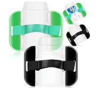 FOYTOKI 4pcs Adjustable Arm Badge Holders with Elastic Straps Id Card Armbands for Work Badges License Name Tags High Visibility Security Id Holders Green Black