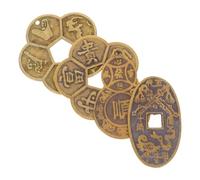 FOYTOKI 4Pcs Brass Chinese Fortune Coins Feng Shui Divination Tools for Prosperity and Abundance Traditional Style Decorative Wealth Charms