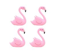 FOYTOKI 4pcs Cake Flamingo Decor Flamingo Cake Ornament Pink Plastic Adorable Opening Wings Chic Design Use Choice for Dining Table Decoration