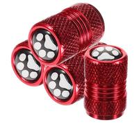 FOYTOKI 4pcs Car Tire Valve Stem Caps Replacement Tire Valve Caps Unique Paw Print Design Stainless Steel Not Easy to Rust Simple Installation for Vehicle Wheels