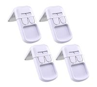 FOYTOKI 4Pcs Childproof Cabinet Lock for Boy Girl Hidden Press Design Easy Installation Right Angle Drawer Safety Lock Prevents Accidental Access to Refrigerators Appliances