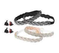 FOYTOKI 4pcs Detachable Shoelace Elastic High Heel Strap Creative Braided Pu Band Not Skid down Easily Female High-heeled Shoes Accessory Rhinestone Decoration