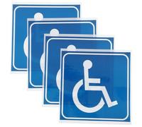 FOYTOKI 4pcs Disabled Stickers for Wheelchair Users Blue Pvc Adhesive Disabled Wheelchair Symbol Sign Stickers Easy to Install Suitable for Many Occasions