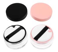 FOYTOKI 4pcs Empty Loose Powder Box Cosmetic Container Powder Puff for Makeup Setting Travel Skincare