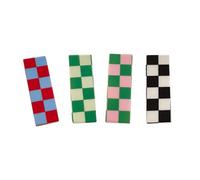 FOYTOKI 4pcs Fashion Plaid Wave Hair Clips Hairpins Easy-to-use Resin Material Charming Stylish Accessories for Joining The Party Random Color