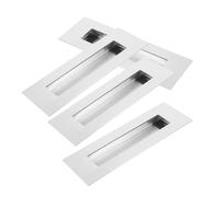 FOYTOKI 4pcs Hidden Recessed Sliding Door Handle Stainless Steel Silver Embedded Design Easy Installation for Home Decor and Commercial Spaces