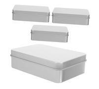 FOYTOKI 4pcs Iron Dice Storage Boxes with Foam Pads Metal Dice Holder Multi-Purpose Storage Case Easy to Open and Close Silver Caddy for Playing Organising