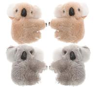 FOYTOKI 4pcs Koala Hair Clips, Soft Plush Animal Barrettes in Grey and Brown, Delicate Hair Accessories Suitable for Everyday Wear and Giving