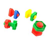 FOYTOKI 4pcs Plastic Chewing for Birds and Parakeets, Large Medium Parrot Cage Bite with Screw Shape Design, Promotes Balance and Provides Iq Training for Small to Large Birds Random Color