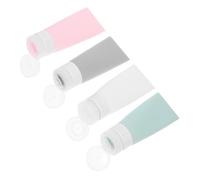 FOYTOKI 4pcs Silicone Travel Containers Refillable Leakproof Toiletry Bottles for Shampoo Lotion and Makeup Compact Travel for Business and Outdoor Activities