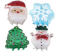 FOYTOKI 4pcs Small Christmas Hair Clips Festive Accessories for Women Cute Santa Snowman Christmas Tree for Holiday Parties and Everyday Style