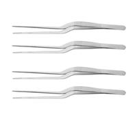 FOYTOKI 4pcs Stainless Steel Earwax Removal Tweezers Set with Curved Tips, Small Ear Cleaning Tool Kit for Adults, Home, Hotel, and Spa Use