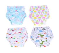 FOYTOKI 4pcs Training Pants for Infants 6 Layers Gauze Fabric, Washable and Reusable Pull Ups Featuring Cartoon Design, Practical and Convenient for Wearing on Occasion