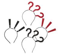 FOYTOKI 4pcs Unique Question Mark Punctuation Hair Hoop Comfortable Fabric Headbands for Women Eye Catching Novelty Hair Accessories for Halloween Cosplay Party Favors Social Media Photos