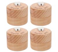 FOYTOKI 4pcs Wooden Tooth Collection Box with Individual Labeled Compartments and Rounded Edges, Compact Tooth Fairy Keepsake Organizer for Baptism and Showers in Khaki Matte Finish
