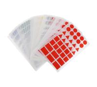 FOYTOKI 50 Sheets Multi-Shaped Color-Coding Stickers Set with Black, Red, Blue, Green, Yellow Labels for Moving Boxes, Storage Bins, and Preschool Organization
