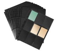 FOYTOKI 50 Sheets Trading Card Binder Sleeves with 11-Hole 9-Pocket Double-Sided Pages, Side Loading Photocard Holder for Collectible and Game Cards Storage in Black Pp