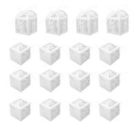 FOYTOKI 50pcs White Wedding Favor Boxes with Ribbons, Bride and Groom Motifs Paper Candy Boxes, Elegant and Classic Design for Bridal Shower and Celebrations, Refined Storage and Easy
