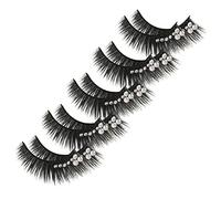FOYTOKI 5pairs Exaggerated Rhinestone Eyelashes for Stunning Latin Dance Performance Thick Fake Lashes for Eye-catching Looks for Stage Makeup