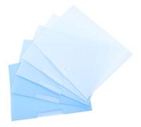 FOYTOKI 5pcs Blue Plastic Rotating Side Open File Folders with Secure Buckle Large Capacity Document Organizers Stylish Design for Home Office Use