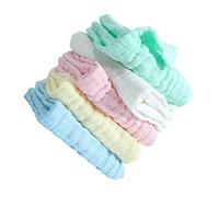FOYTOKI 5pcs Essential Newborn Face Towels Cotton Muslin Cloths Soft Absorbent and Multipurpose