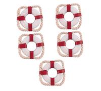 FOYTOKI 5Pcs Miniature Life Ring Buoy Models for Home Wall Nautical Decor Decorative Ornaments for Miniature Houses and Coastal Themed Interiors