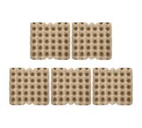 FOYTOKI 5pcs Paper Pulp Egg Trays 30-count Stackable Design Reusable Egg Holder Protective Carton Organizer for Home Kitchen Storage Beige