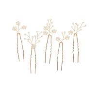 FOYTOKI 5pcs Pearl Flower U Shaped Hair Pins Elegant Bridal Headpiece Wedding Hair Accessories for Bride Durable and Lightweight Design for Engagement and Special Moments
