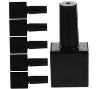 FOYTOKI 6 Pcs 10ml Refillable Glass Gel Polish Bottles with Brush Black Square Empty Nail Polish Containers for Travel and Art