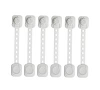 FOYTOKI 6 Pcs White Abs Childproof Drawer Safety Locks for Wardrobe and Trash Can, Easy to Open and Close with Finger Trap Prevention, Cabinet Locks for Baby Safety