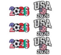 FOYTOKI 6pcs 2026 Soccer Lapel Pins Flag Design Stylish Alloy Football Event Pins for Celebration Party Favors and Soccer Party Decor North America for Usa Canada and Mexico