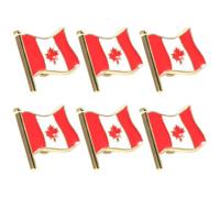 FOYTOKI 6pcs Canadian Flag Pins Brooch Set for Clothing Items, Compact and Secure Alloy Metal Craft, Lightweight Patriotic Accessories for Daily Wear and Collection