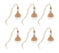 FOYTOKI 6pcs Car Aroma Diffuser Hanging Perfume Bottle Stylish Glass and Wood Fragrance Diffusing Pendant 7ml Capacity Small Lightweight for Car Interior and Wall Decoration